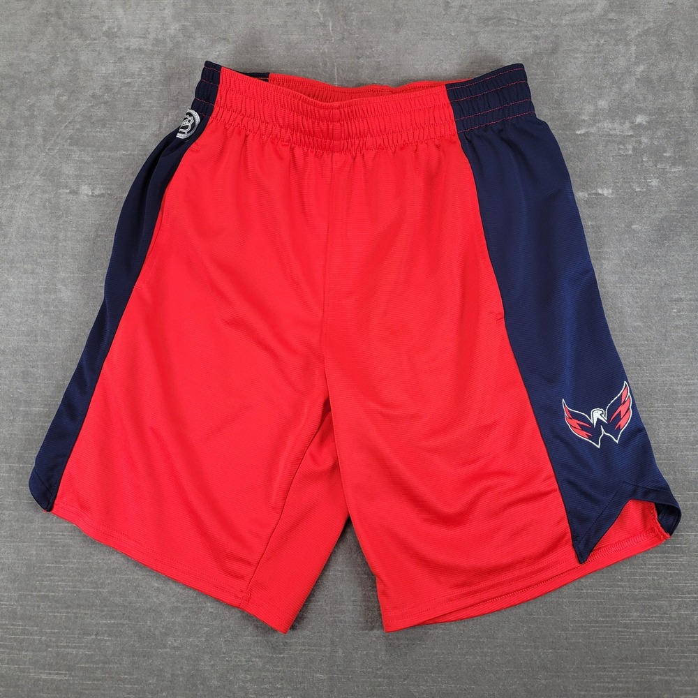Fanatics NHL Washington Capitals Kids Medium Red Navy Blue‎ Mesh Athletic Shorts